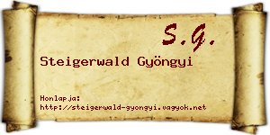 Steigerwald Gyöngyi névjegykártya
